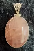 925 Sterling Silver Rose Quartz Pendant