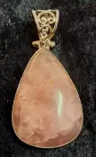 925 Sterling Silver Rose Quartz Pendant