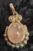 925 Sterling Silver Rose Quartz Pendant