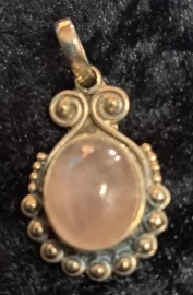 925 Sterling Silver Rose Quartz Pendant