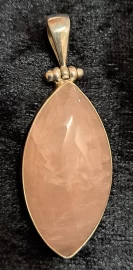 925 Sterling Silver Rose Quartz Pendant