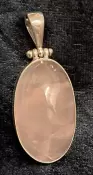 925 Sterling Silver Rose Quartz Pendant