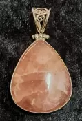 925 Sterling Silver Rose Quartz Pendant