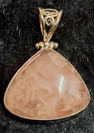 925 Sterling Silver Rose Quartz Pendant