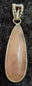 925 Sterling Silver Rose Quartz Pendant