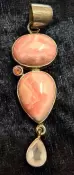 925 Sterling Silver Rhodochrosite Pendant
