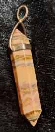 Rhodochrosite Pencil Pendant with a Sterling Silver Bail