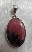 925 Sterling Silver Rhodonite Pendant.