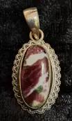 925 Sterling Silver Ruby in Zoisite Pendant