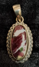 925 Sterling Silver Ruby in Zoisite Pendant