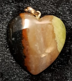 Sardonyx Puffy Heart Pendant with a Sterling Silver Bail