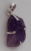 925 Sterling Silver Rough Tanzanite Pendant
