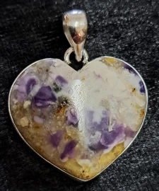925 Sterling Silver Tiffany Stone Heart Pendant