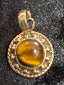 925 Sterling Silver Tiger's Eye Pendant
