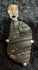 925 Sterling Silver Black Tourmaline Pendant