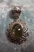 Sterling Silver Green Tourmaline Pendant