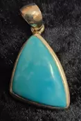 925 Sterling Silver Turquoise Pendant (Tibetan)