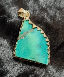 925 Sterling Silver Turquoise Pendant (Tibetan)