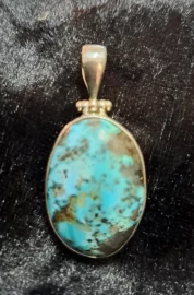 925 Sterling Silver Turquoise Pendant (Iran)