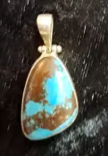 925 Sterling Silver Turquoise Pendant (Tibetan)