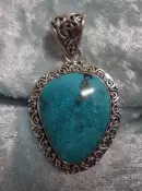 925 Sterling Silver Turquoise Pendant (Sleeping Beauty Mine - Arizona)