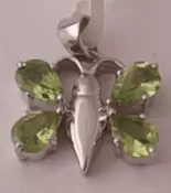 Sterling Silver Peridot Butterfly Pendant
