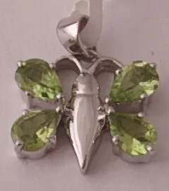 Sterling Silver Peridot Butterfly Pendant