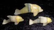 Rare Bumblebee Jasper (Eclipse Jasper) Dolphin Carving
