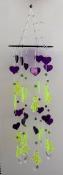 Green Teddy Bear, Purple Heart & Crystal Drops Mobile - Protection